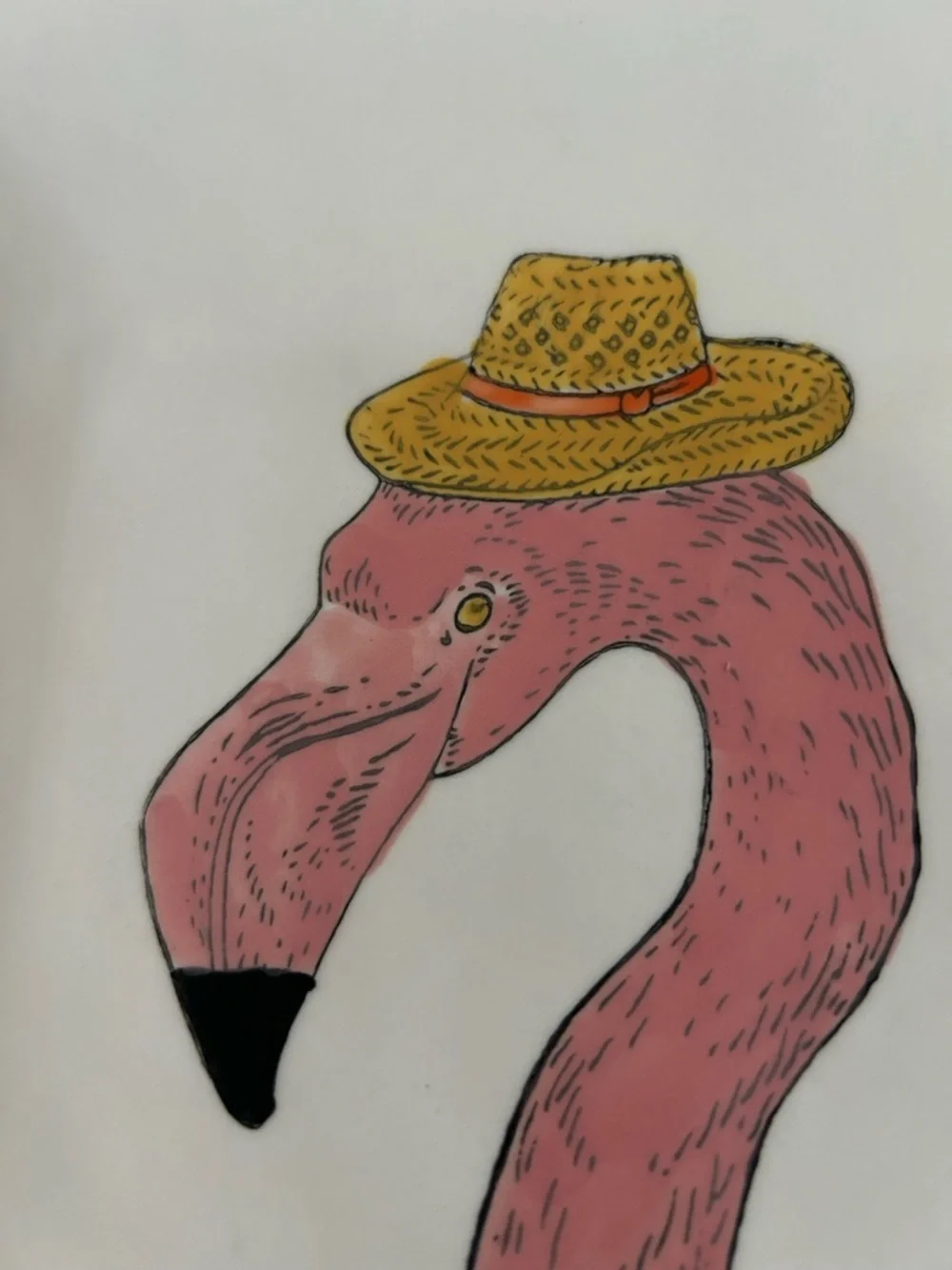 WEST ELM Collector's Editions Flamingo Salad Plate By RACHEL KOZLOWSKI 8 3/4